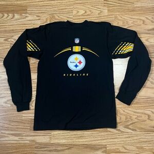 Vintage Reebok Pittsburgh Steelers NFL Sideline Long Sleeve Shirt Men’s Medium